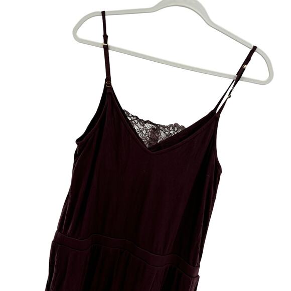 Soma Intimates Pinot Noir Purple Rib Lace Cool Nights Sleep Romper - Picture 9 of 12